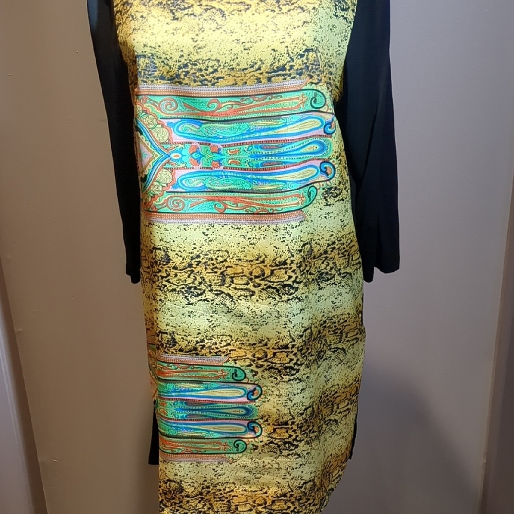 Gold and Yellow Long Sleeve Tiered Cocktail Dress